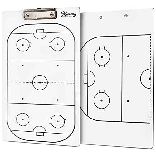 Murray Sporting Goods Dry Erase Coaches Clipboard | Double-Sided Dry Erase White Board (Hockey)