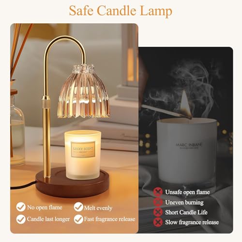 YudouTech Candle Warmer Lamp, Adjustable Height Electric Candle Warmer Light with Timer and Dimmer Stylish Design for New Home Office Modern Décor Gifts