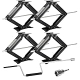 WEIZE Set of 4 Camper RV Trailer Stabilizer Leveling Scissor Jacks with Handle 24' 6500lbs