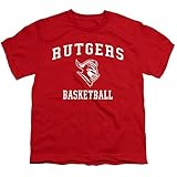 Rutgers University Official Basketball Unisex Youth T Shirt, Red, Medium