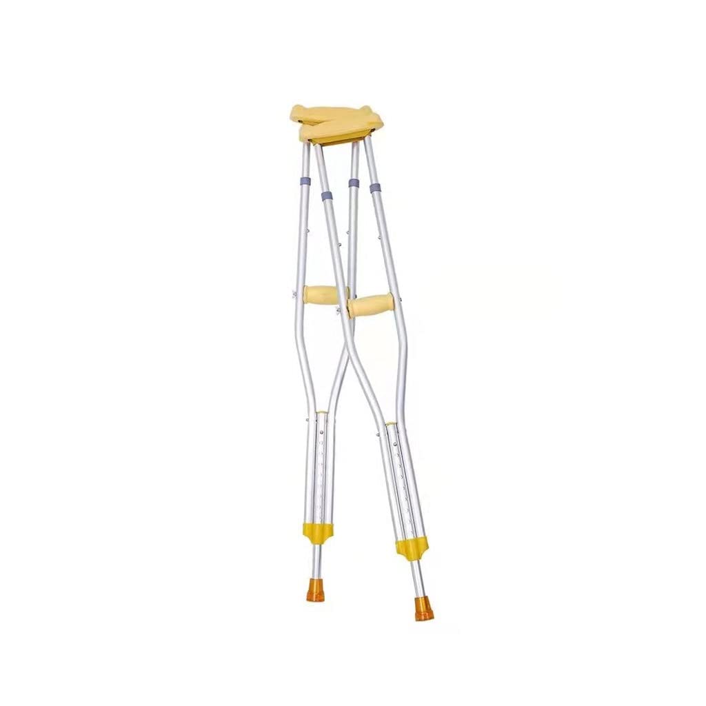 GCX- Muletas de Aluminio for Axilas Muletas de Doble elevación de Acero Inoxidable Muletas de Aluminio de Doble elevación Firma (Color : Giallo)