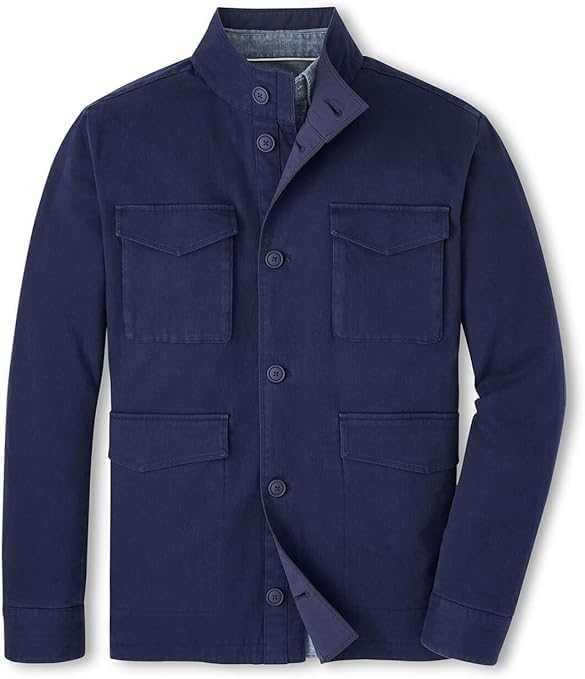 PETER MILLAR Stowe Safari Jacket, Reversible, Navy Size M