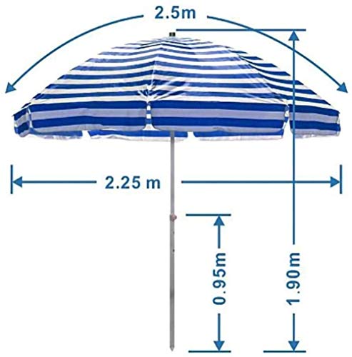 Sombrilla para balcón y jardín de 2,5 m con protección UV 6