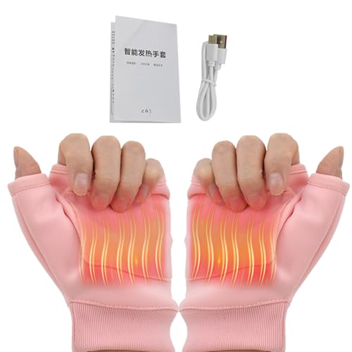 Guantes térmicos USB sin dedos mitones calefactables recargables para invierno