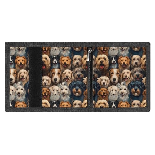 Cute Dog Face Print Wallet for Men, 8 Credit Card Holder Slim Minimalist Front Pocket Small Mens Bifold Wallets3