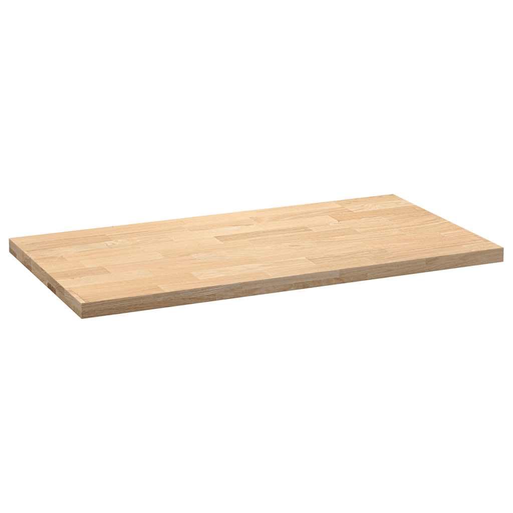 Plan de travail cuisine en bois de chêne massif rectangulaire, plateau dessus 120 x 63,5 x 4 cm, surface poncée pour comptoir, bureau, atelier, rénovation intérieur extérieur