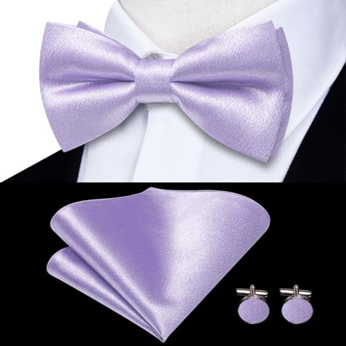 Image of Dubulle Suspender and Bow Tie for Men Paisley Solid Mens Suit Braces Pretied Bowtie and Handkerchief Cufflinks Formal Wedding