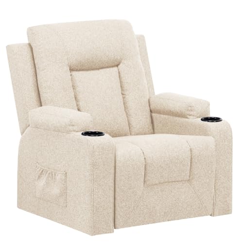LUCKRACER Relaxsessel Fernsehsessel mit Liegefunktion und Fußstütze, 360°Drehbarer TV Sessel Wohnzimmer, Schaukelstuhl mit Getränkehaltern und Seitentasche Leinen Beige LUCKRACER Relaxsessel Fernsehsessel mit Liegefunktion und Fußstütze, 360°Drehbarer TV Sessel Wohnzimmer, Schaukelstuhl mit Getränkehaltern und Seitentasche Leinen Beige
