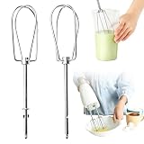 2 Stück Vier-Drahtstäbe Edelstahl Rührbesen, Mixer Ersatzteile für Stabmixer, Ersatzquirl Rührstäbe für Backen, Kochen, Schlagen von Sahne & Eiern, Universal Mixer Zubehör