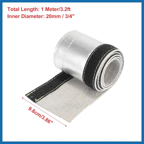 A ABSOPRO Auto Wärmeschutzblech 3/4 Innendurchm. 3.2 ft Aluminisierte Schutzhülle Ersatz Artikelaustausch