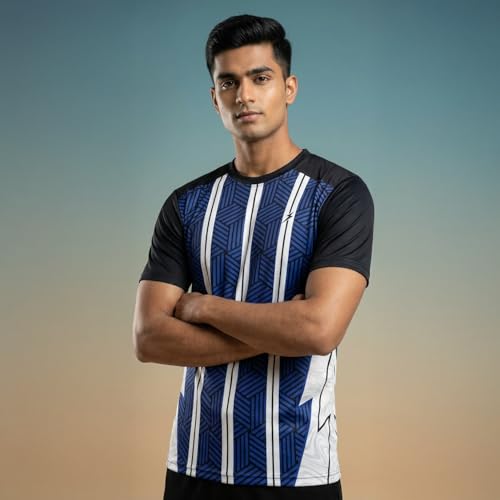 Image of YOURJERSEY Custom Sports Jersey for Men Personalised Cricket /Football /Badminton T-Shirt Customise Name, Dry-Fit Fabric Sizes 2Y-4XL Custom T-Shirt