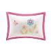 Spring Bloom Plush Floral Applique and Embroidered Throw Pillow, Casual Print Little Spring Oblong Decorative Pillow, 14X20, Pink Multi