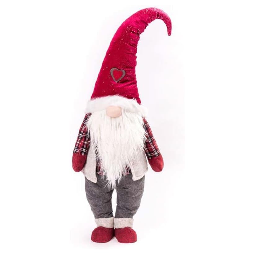 Gnomo Natalizio Gigante 155 cm – Gnomo Elfo Lapland Pupazzo di Natale Decorativo, Nano Natalizio per Addobbi Casa, In Tessuto Morbido e Curato nei Dettagli, Idea Regalo Originale per le Feste