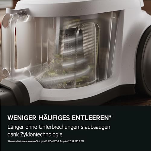 AEG CLEAN 5000 Staubsauger Beutellos, Bodenstaubsauger für alle Bodenbeläge, Zubehör, 1000 Watt, 9m Aktionsradius, 2l Staubbehälter, 60% Recyclingmaterial, Waschbarer HEPA-Filter, Dunkelrot, AL51C1DRF