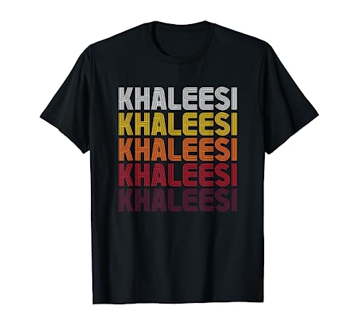 Khaleesi Retro Wordmark Patrón Vintage Estilo Personalizado Nombre Camiseta