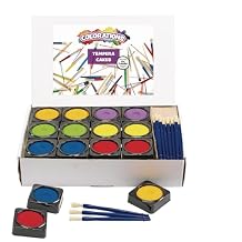 Colorations Individual Tempera Cake Classroom Pack Classroom Supplies for Arts and Crafts Multicolor Variety Pack, ModelTEMPAK, Blue,Green,Multicolor,Orange,Purple,Red, 36 Piece Set