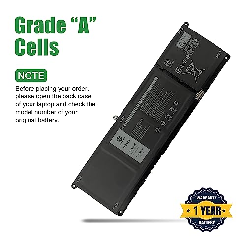 Image of TN70C Laptop Battery Replacement for Dell Inspiron 5320 5630 Vostro 5320 Series Notebook 0JGCCT JGCCT 0N9XX1 N9XX1 Black 15.2V 64Wh 4000mAh