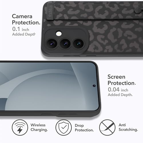 Image of Compatible with Samsung Galaxy S25 Plus Case with Strap Wrist Black