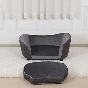 Pet-Sofa-BedVelvet-Linen-Fabric-Pet-Couch-with-Removeable-Washable-Cushion-for-small-Dogs-Cats-Gray - Cucciolini Doodles   Pet-Sofa-BedVelvet-Linen-Fabric-Pet-Couch-with-Removeable-Washable-Cushion-for-small-Dogs-Cats-Gray
