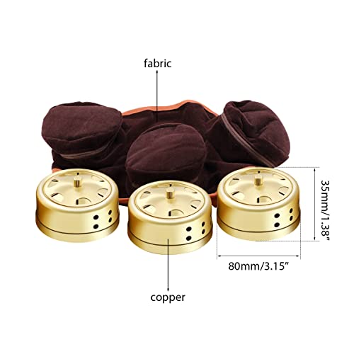 Chinese Moxibustion Box Kit Moxa Box Tools Smokeless Portable Set: Moxa Cone 54pcs, 3 Copper Burner Box, Moxibustion Belt, 1 Acupoint Map Y2483