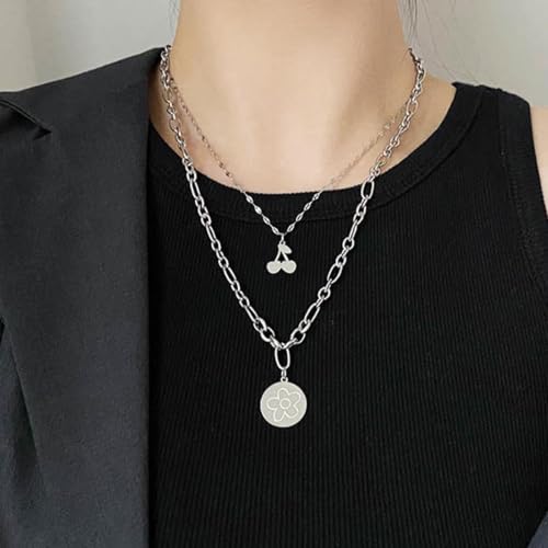 Image of NEWITIN 45 Pieces Silver Jewelry Set for Women Party Costume Punk Jewelry Set Goth Grunge Y2k Accessories Vintage Gothic Necklaces Bracelets Earrings Rings for Women Men