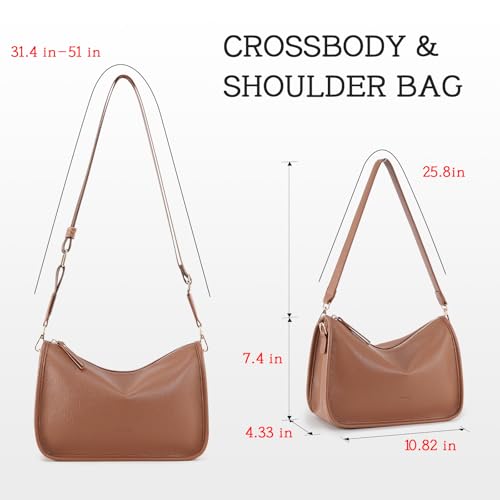 Image of HKCLUF Crossbody Bags Purses for Women Trendy,Vegan Leather Medium Crossbody Purse,Shoulder Bag with 2PCS Adjustable Strap