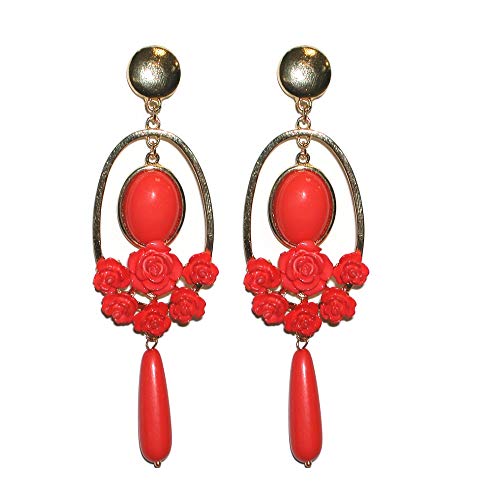PENDIENTE FLAMENCA (Coral)