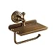 Produktbild Sport Tent WC Papierhalter Toilettenpapierhalter 2 in 1 Retro Badezimmer Papierrollenhalter Kupfer Klopapierhalter mit feuchttücher Halter Für Mobiltelefon