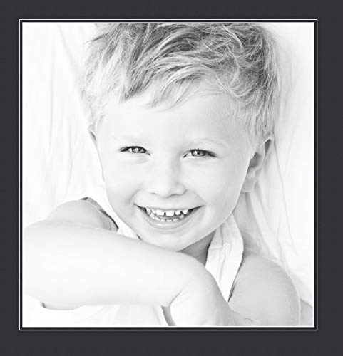 22x23 Smooth Black / Black Custom Mat for Picture Frame with 18x19 opening size (Mat Only, Frame NOT Included)