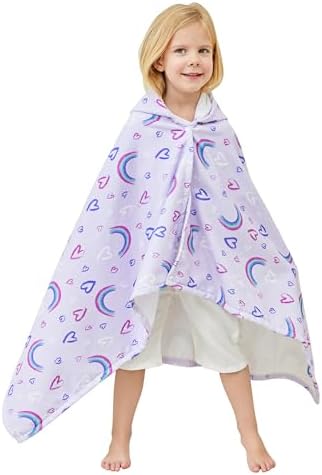 Softan Kids Bath Hooded Towels, Kids Beach Towel for Boys Girls Super Soft and Absorbent, Beach | Pool | Bath | Swim Towels for Baby Kids Ages 0-8, 30X50 in, Rainbow