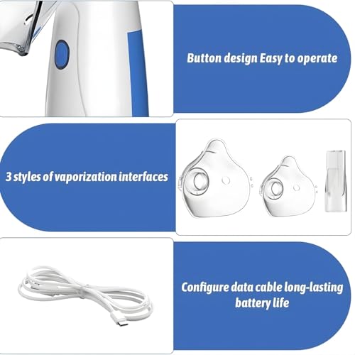 Image of TEKCOOL Nebulizer,Portable Mesh Nebulizer Mini Vaporizer Handheld Atomizers for Adults and Children,Ultrasonic Humidifier for Home and Travel Use, Steam Mesh Inhalator(2026 Blue-Self Cleaning upgrade)