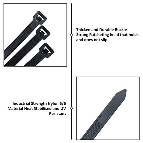 Norjin 50 Pcs 36 Inch Extra Long Zip Ties Heavy Duty Nylon Cable Ties With 132 Lbs Tensile Strength Self-Locking Industrial Durable Cable Tie For Outdoor Garage Industrial Use #TOP1
