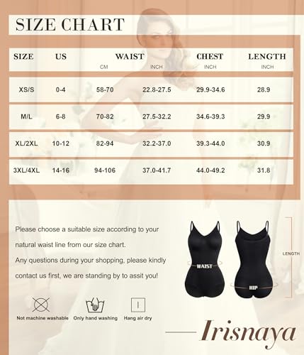 Irisnaya Women'S Slimming Bodysuit Shapewear With Tummy Control, Spaghetti Straps thumb #5