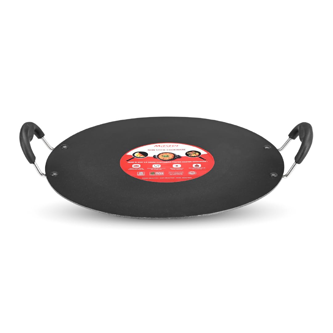 Master Non Stick Aluminum Roud Pathiri Tawa, Gas Stove Compatible, Non-Stick Coating, ISI Certified, 1 Year Warranty. (Grey, 29cm)