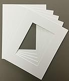 Pack of (2) 22x28 White Picture Mats with White Core, Bevel Cut for 18x24 Picture, with 1/8