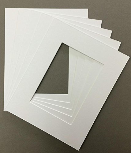 Pack of (2) 22x28 White Picture Mats with White Core, Bevel Cut for 18x24 Picture, with 1/8
