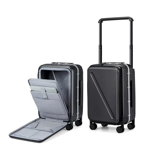 MILADA 20-Inch Hard Shell Carry-On Luggage with Front Pocket