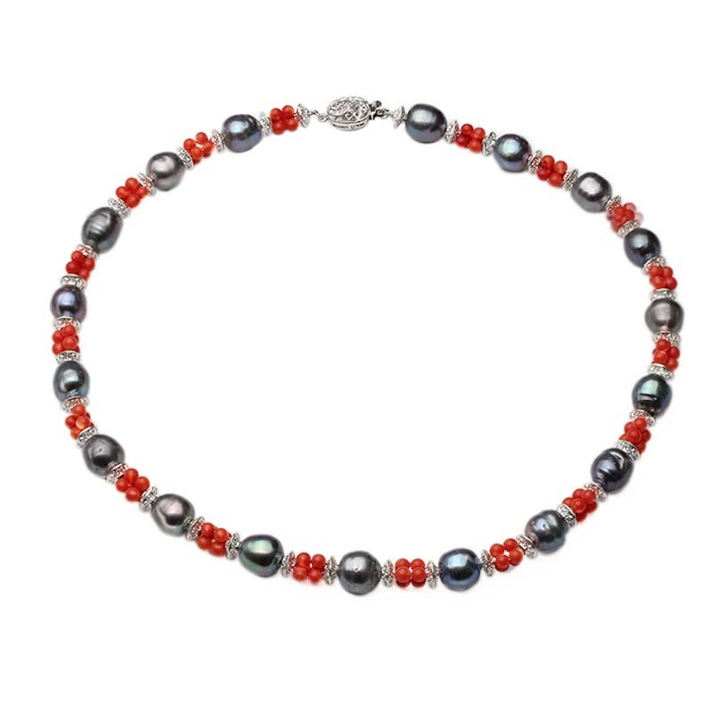 Collane di perle d'acqua dolce Collane in argento 925 Gioielli for le donne Regalo di gioielli di moda for matrimoni Collane da donna