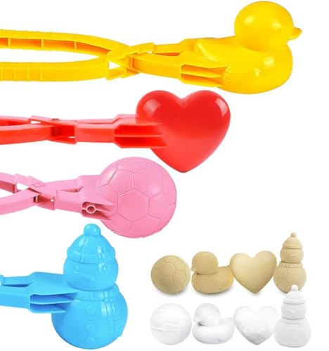 UMUACCAN 4 Pcs Snowball Maker for Kids, Snowball Clip, Perfect for Winter Toys and Games, Travel, Sandbox Toys for Kids Age 2-15, Gifts