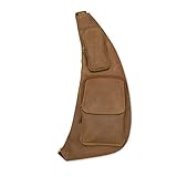 Brusttasche Bauchtasche Rucksack | Außenmaße: 42 x 18 x 4 cm (BxHxT) | Modell: Adrian | nur 382 Gramm | Material: echtes Leder | Lederart: Fettleder | Farbe: Braun | Hauptfach für Tablets bis zu 8.4 Zoll
