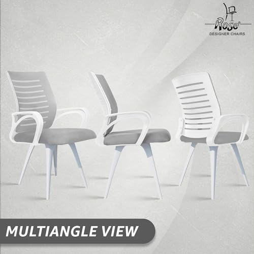 Image of ROSE Elite | 3 Years Brand Warranty | Ergonomic Office Chair, Study, WFH, Revolving, Rolling, Desk, Task, Laptop, Student Chair (White & Grey, Elite MB Reception)