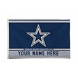 Rico Industries Custom NFL Dallas Cowboys Personalized 3x5 Banner Flag - Made in the USA
