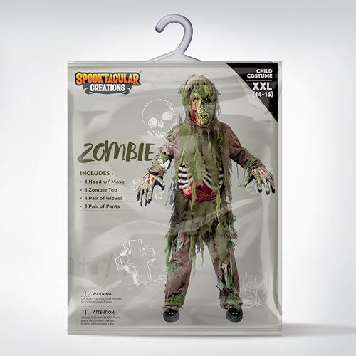 Disfraz de Esqueleto Zombie Swamp Deluxe para Niños miniatura 6