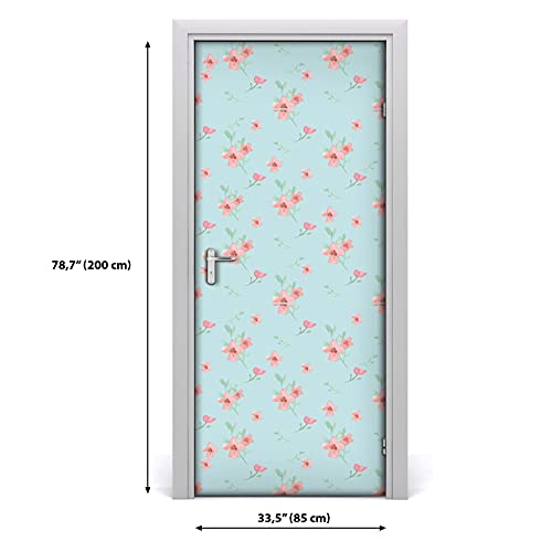 Vinilo para puerta de flores 70x200 cm autoadhesivo impermeable 4
