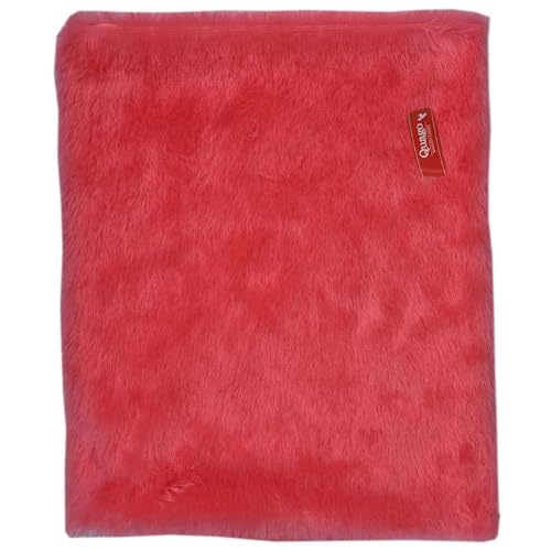 Image of Quago Fur Fabric Unstitched Super Soft Cloth for Baby Photoshoot, Soft Toys Making, Art and Craft, Dress Material, Decoration etc. (1 Mtr, 60 Inch Pana) (Carrot (Gajari))