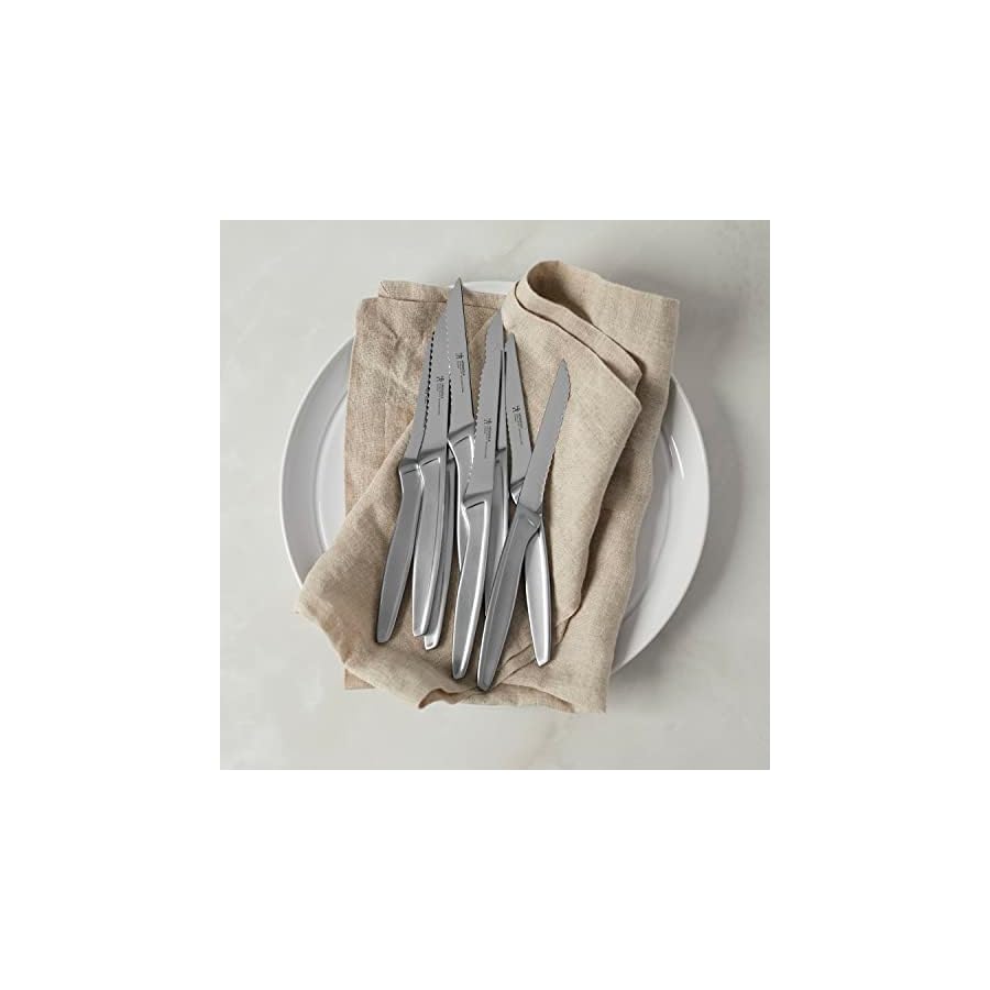 HENCKELS-Steak-Knife-Set-of-8-Stainless-Steel-Knife-Set-Silver HENCKELS Razor-Sharp Steak Knife Set of 8, German Engineered Informed by 100+ Years of Mastery, Sliver