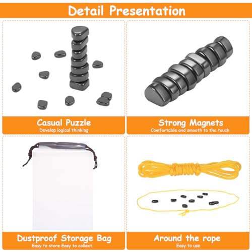 Aoyfuwell Magnetisches Schachspiel, 40 Stück Magnet Spiel, Tisch Magnetspiele mit Magnetische Steine, Tragbares Magnetisches Schachbrett Magnetic Spiele für Familientreffen Partyzubehör