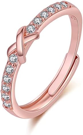 Shining Diva Fashion Latest Stylish Rose Gold Plated Adjustable Solitaire Ring for Women and Girls (11922r)