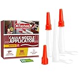 XFasten Caulking Tips 30-Pack - Reusable, Drip-Resistant Caulk Nozzle Tip Set with Sealing Caps, Cuttable Plastic Nozzles for Standard Caulking Tubes and Sausage Caulk Guns, Stops Drying, Easy to Use