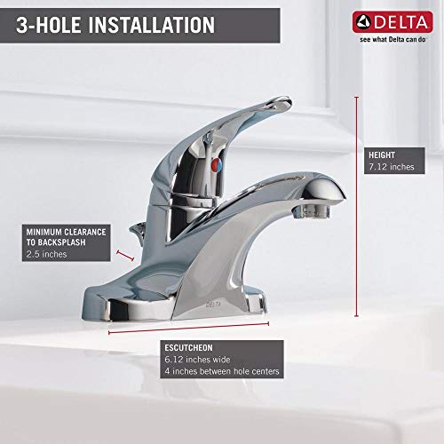 Delta Faucet B510LF-PPU-ECO Single Handle Center Set Lavatory Faucet Chrome by DELTA - Image 3